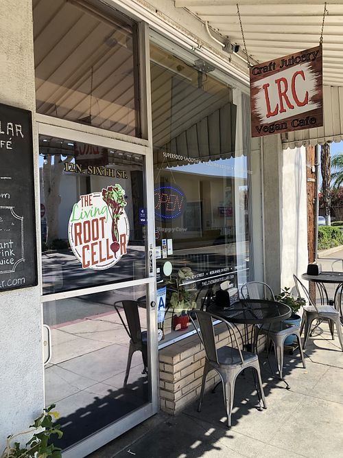 Outside dining  at The Living Root Cafe in Redlands