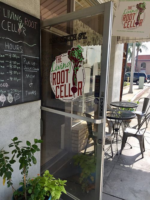 Front door  at The Living Root Cafe in Redlands