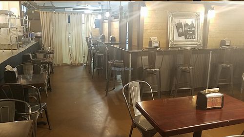 Downstairs seating at The Living Root Cafe in Redlands