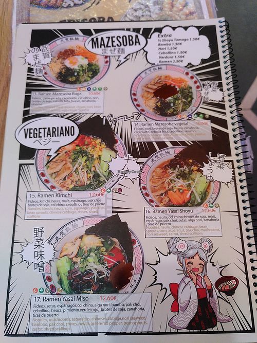3 vegan options at Buga Ramen in Cordoba