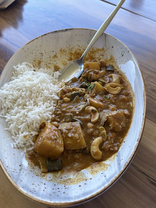 Special: chickpea & cashew curry  at Harvest Cafe & Store in Bathurst