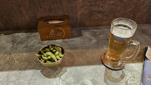 My menu containing Edamame and beer 🍻 at Skewers & Beer in Hsinchu