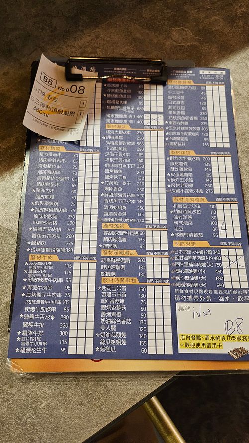 Center bottom shows vegetable skewers at Skewers & Beer in Hsinchu