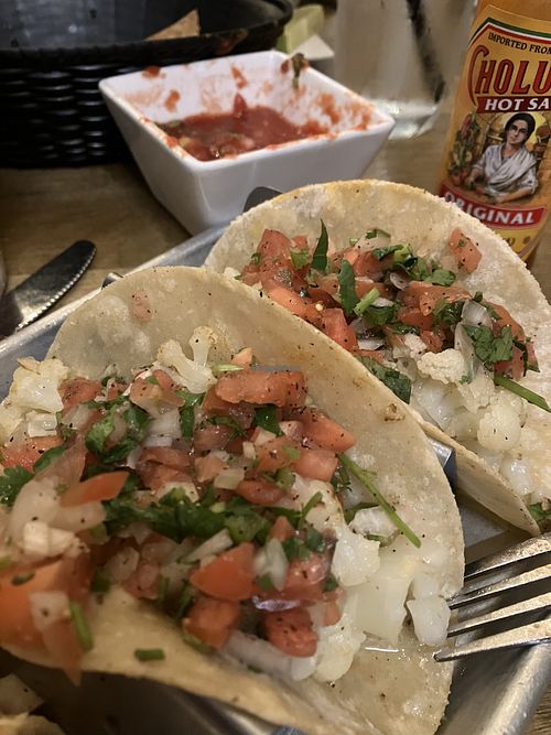 Cauliflower tacos.   at Bone Yard Cantina in Warwick