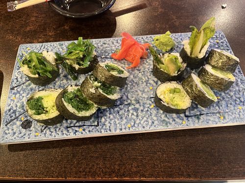 Right- Jade Roll, Left - Vegetable Roll  at New Yamato  in Huntington