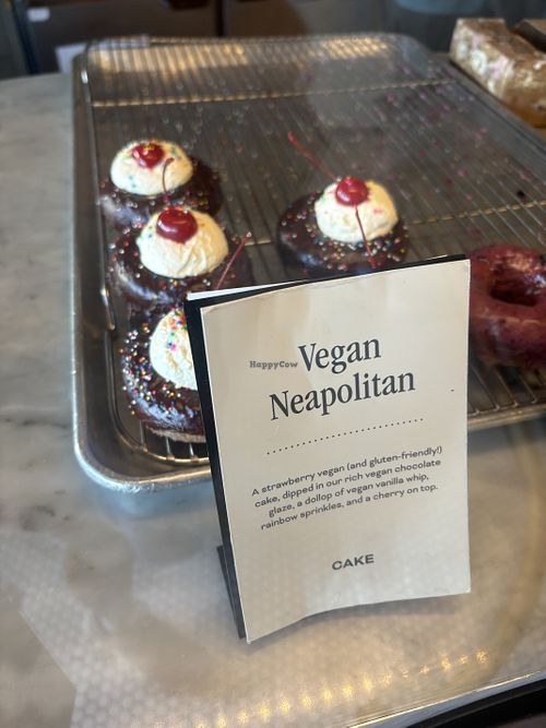 They rotate vegan flavor monthly or weekly   at Sidecar Doughnuts & Coffee in Costa Mesa