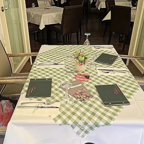 Outdoor table setting at Teehaus im Englischen Garten. at Teehaus im Englischen Garten Berlin in Berlin