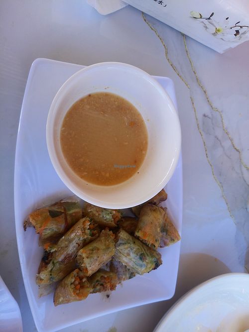 Vegetables fried spring rolls at Bombie's Restaurant in Phonsavan