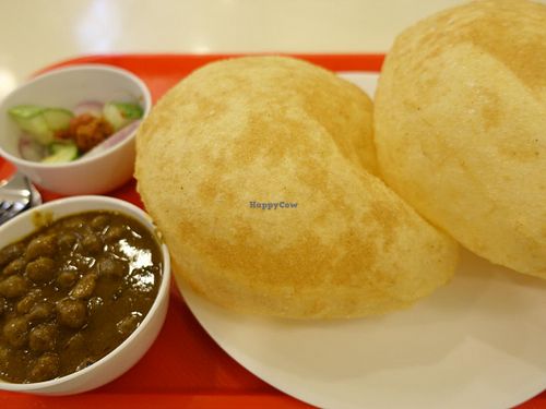 Chhole Bhature with chickpeas at Bikanervala in Central Singapore