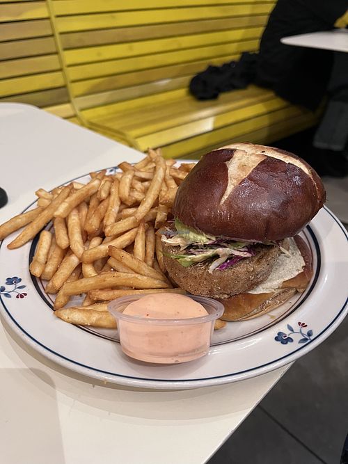 Meati veggie burger (has vegan mayo)  at Uptown & Humboldt in Denver