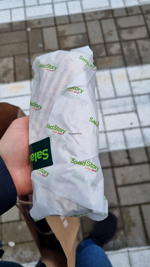 Very tasty vegekebab hummus wrap. The only option I found after security. at GDN - Salad Story in Gdansk