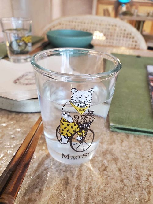 Maosu water glass! at Mao Su - 毛蔬 亞洲蔬食 | 台南蔬食餐廳 in Tainan
