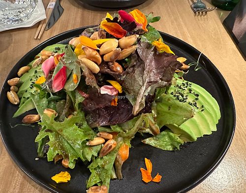 The TOKUBETSU salad was topped with dried Peruvian corn and had the most delicious roasted carrots  at Mutuo - Sabor Nikkei in San Juan