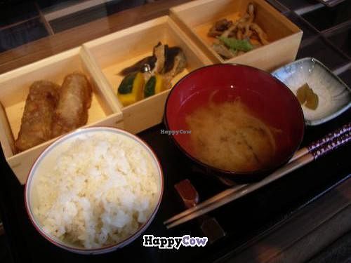 Lunch set (vegan). at Futatsunoki in Musashino