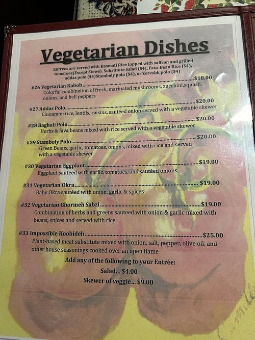 All can be made vegan!   at Kolbeh in Orangevale