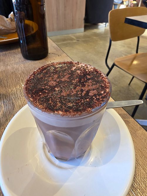 Vegan hot chocolate at Autumn Leaves in Flemington
