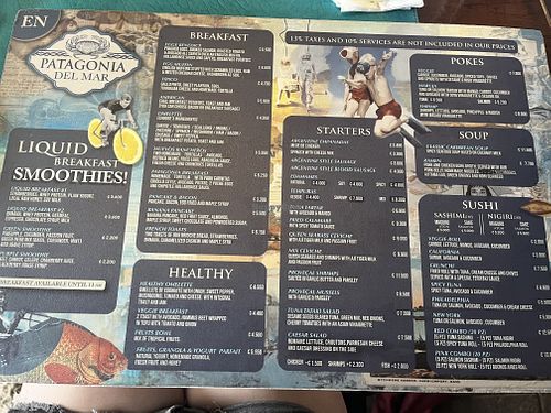 Main menu, not clearly labelled as veggie/vegan but good descriptions of each dish and staff were helpful   at Patagonia Del Mar in Brasilito