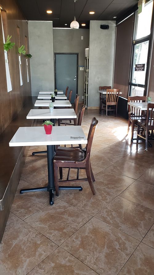 Nice indoor dining at Satdha Plant Based Thai Kitchen in Santa Monica