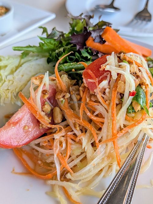 Som tam (papaya salad) at Satdha Plant Based Thai Kitchen in Santa Monica