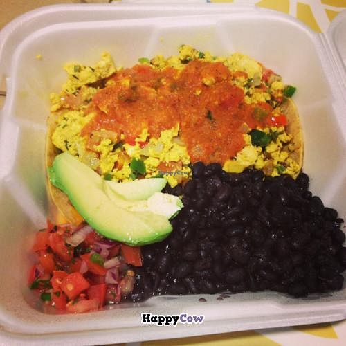 No Huevos Rancheros from the breakfast menu  at LAX - Real Food Daily - T4 in Los Angeles