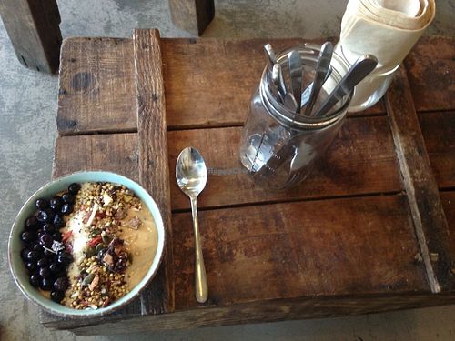 'I am buzzing' Smoothie Bowl at Naked Treaties in Maroochydore