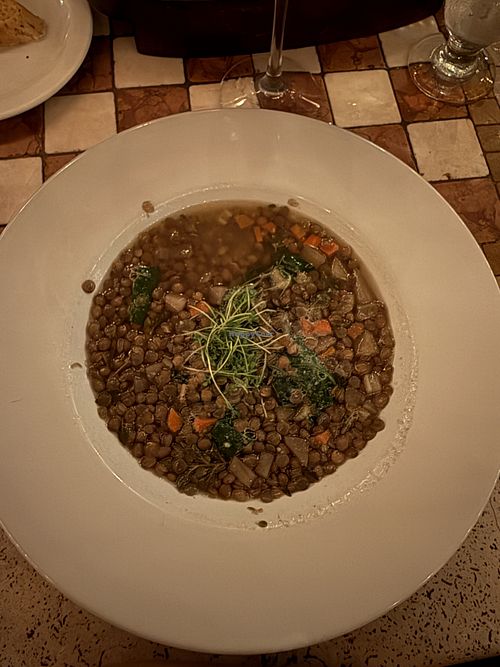 Lentil soup  at D'onofrio's Trattoria in St Philip