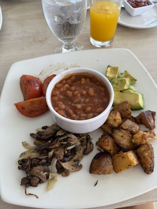 Vegan breakfast  at L'Azure Restaurant in St Philip