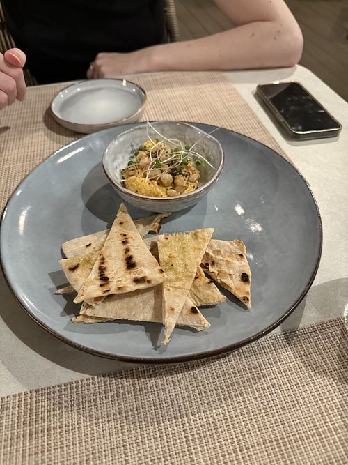 Hummus and pitta starter  at Sand Street Bistro in Speightstown