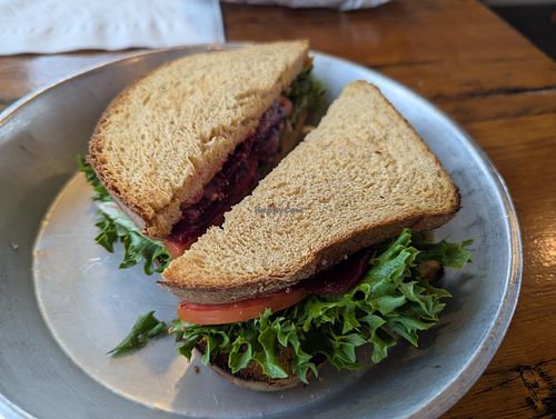 Beet LT on sweet potato wheat bread at Cold Hollow Cider Mill in Waterbury Center
