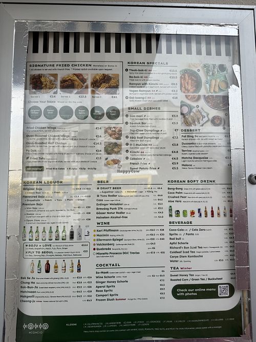 Menu outside   at Kokio in Berlin