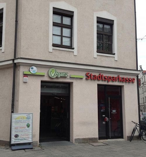 This is the store from the outside.  at Veganz - Munich in Munich