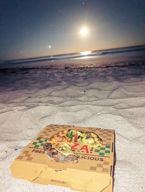 Sourdough Pizza leftovers at the beach. at Ittle Litaly in Coral Gables