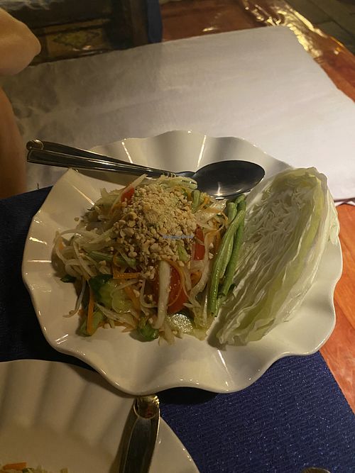 Papaya salad (ask without fish sauce)  at Souksanh Guesthouse in Don Khon