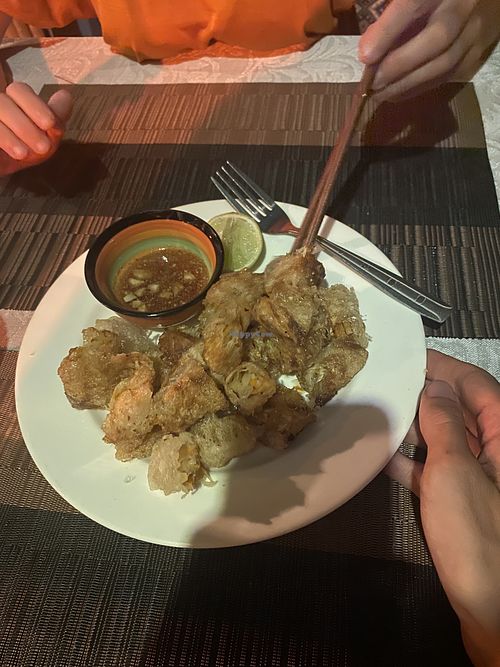 Fried vegetable spring rolls  at The Orange One in Don Khon