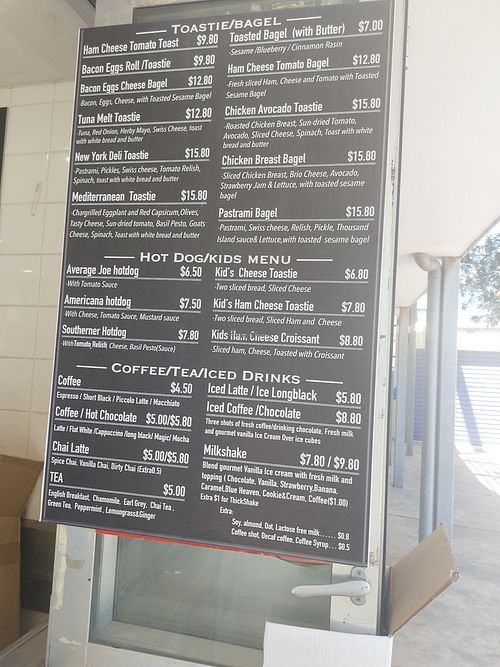 Menu at Norfolk Cafe in Altona