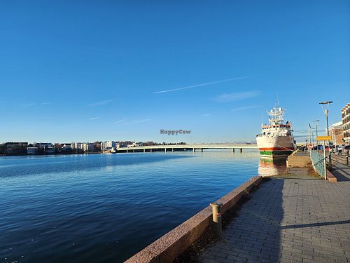 This is one view from the restaurant at Antell Acqua in Helsinki