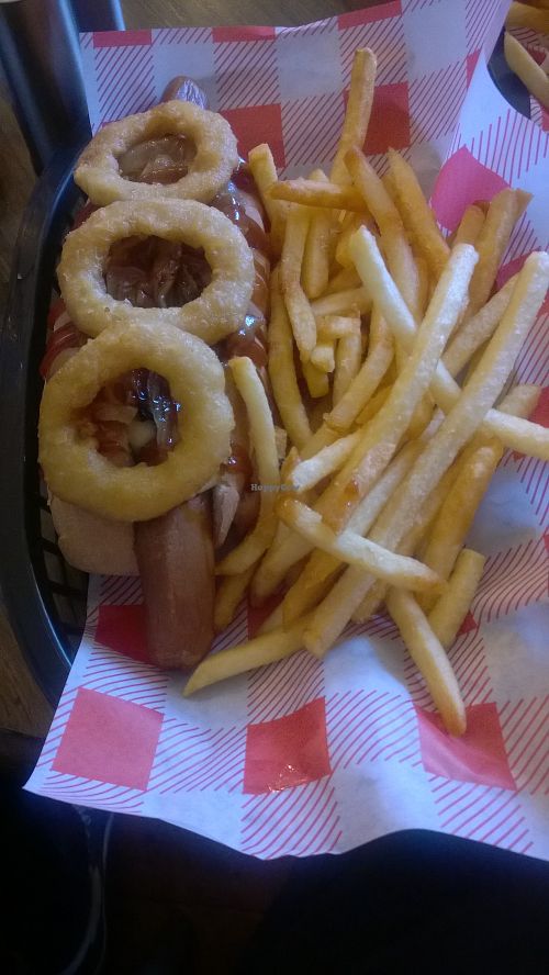 Texas hotdog at Jumping Bean in Durham