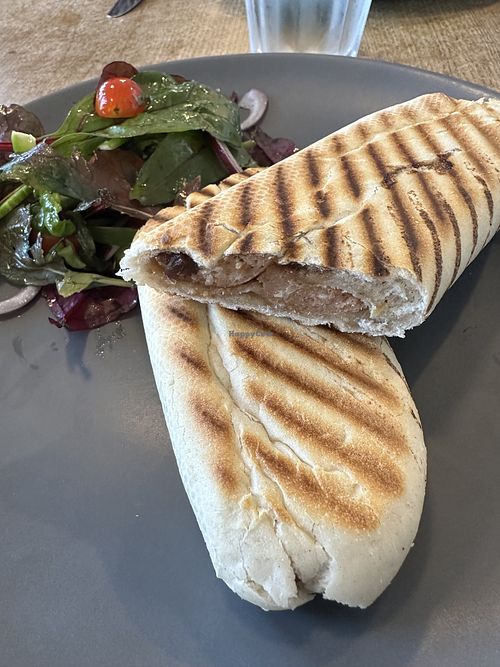 Vegan sausage and chutney panini    at Seahouses Cafè in Seahouses