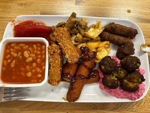 Full Vegan English! With a twist (Beetroot salad is spot on)   at Swedish Kitchen in Rushden
