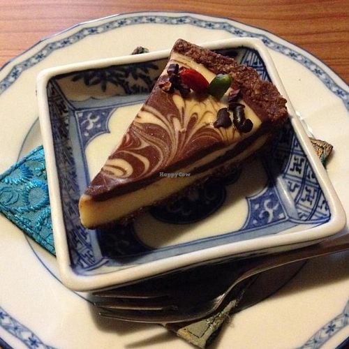 raw mabel cake at Organic House Salute in Kyoto