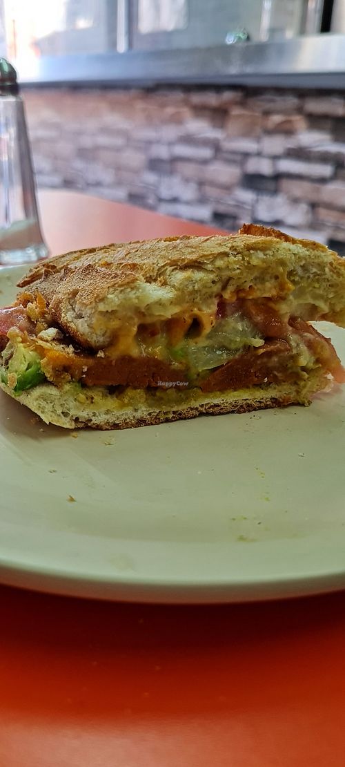 Torta vegana. Con salchicha vegana y queso a base de plantas at Las Tortugas Centro - Maybe closed in San Luis Potosi