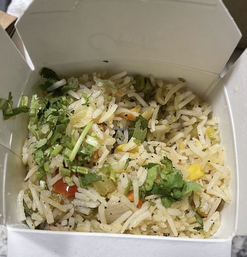 Cilantro rice   at Bombay Food Junkies in St Louis