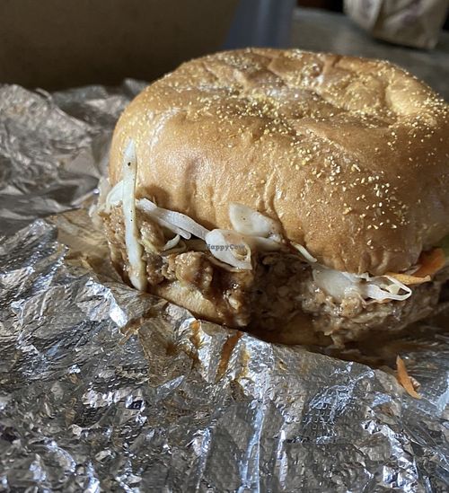 Pulled BBQ pork sandwich   at Bombay Food Junkies in St Louis