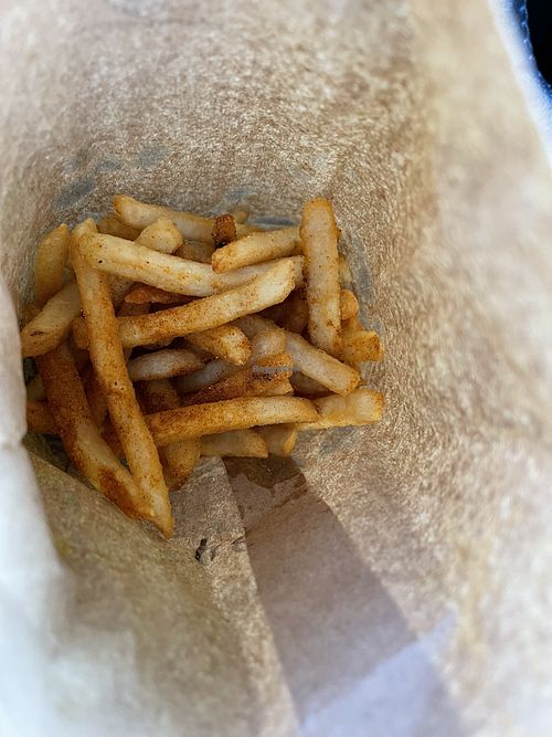 Masala fries to go #Veganuary at Bombay Food Junkies in St Louis
