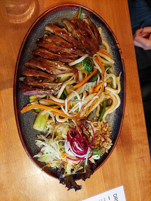 Udon noodles with duck at Dream Vegan in Berlin