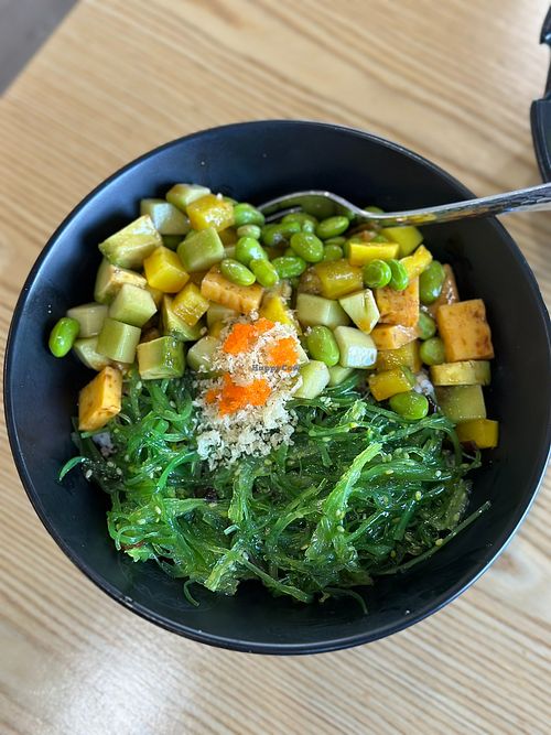 vegetable poke bowl at Tsunami Japanese in Burnsville