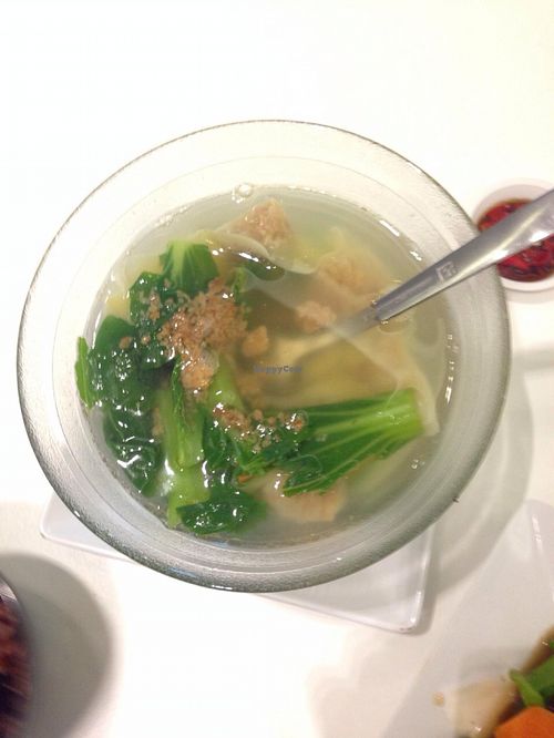 dumpling soup at Yuan Vegetarian Bistro in East Singapore