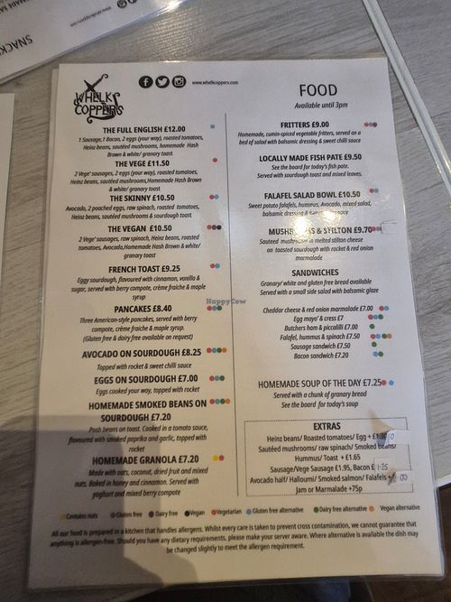 Vegan breakfast at Whelk Coppers Tea Rooms in Sheringham