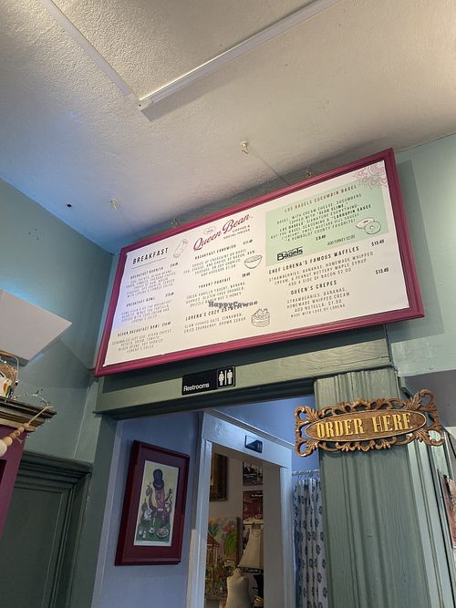 Analog Menu - Vegan Option (Bottom Left)  at The Queen Bean Coffee & Social House in Modesto