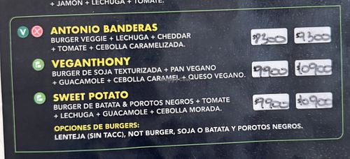You can change the burger and choose between lentils, sweet potatoes and beans, soybeans and NotCo (national brand)  at Anthony Burger in Colon